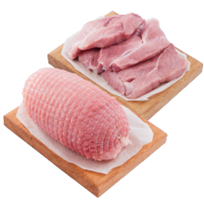 Magere varkensrollade of varkenslappen